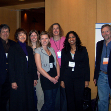 UCSB Trainees funded by the California Institute for Regenerative Medicine (CIRM), 2010. (L-R) Alan Trounson, President of CIRM, Sherry Hikita, Teisha Rowland, Misty Riddle, Patricia Olson, VP of CIRM, Poornima Kolhar, and Dennis Clegg.