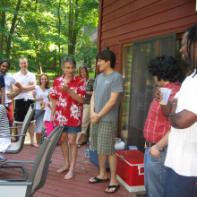 Lab party at home in the Baltimore days