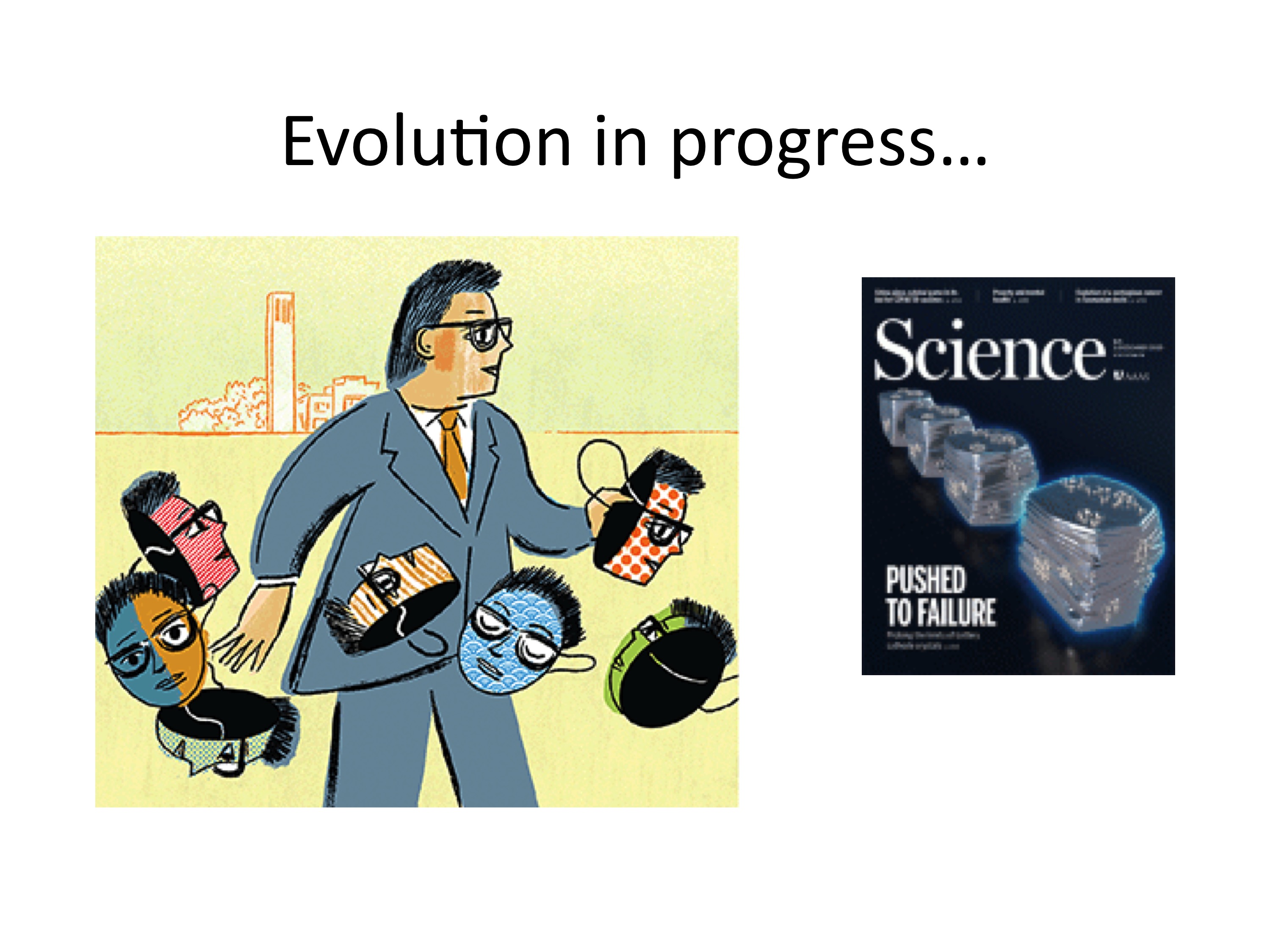 Cartoon of Ethan and cover of science magazine